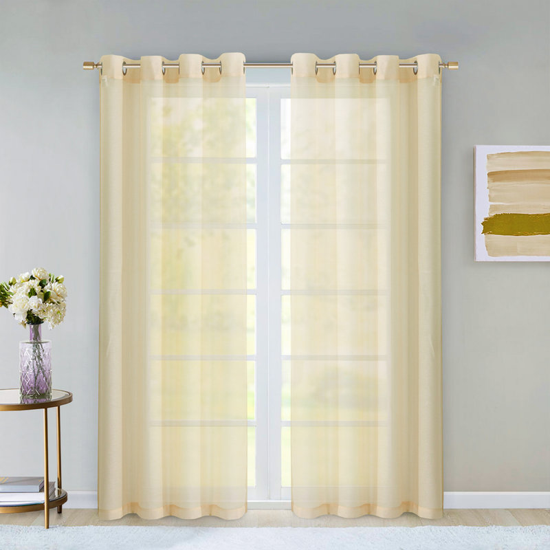 Latitude Run® Sirmans Solid Sheer Curtain Panels & Reviews Wayfair